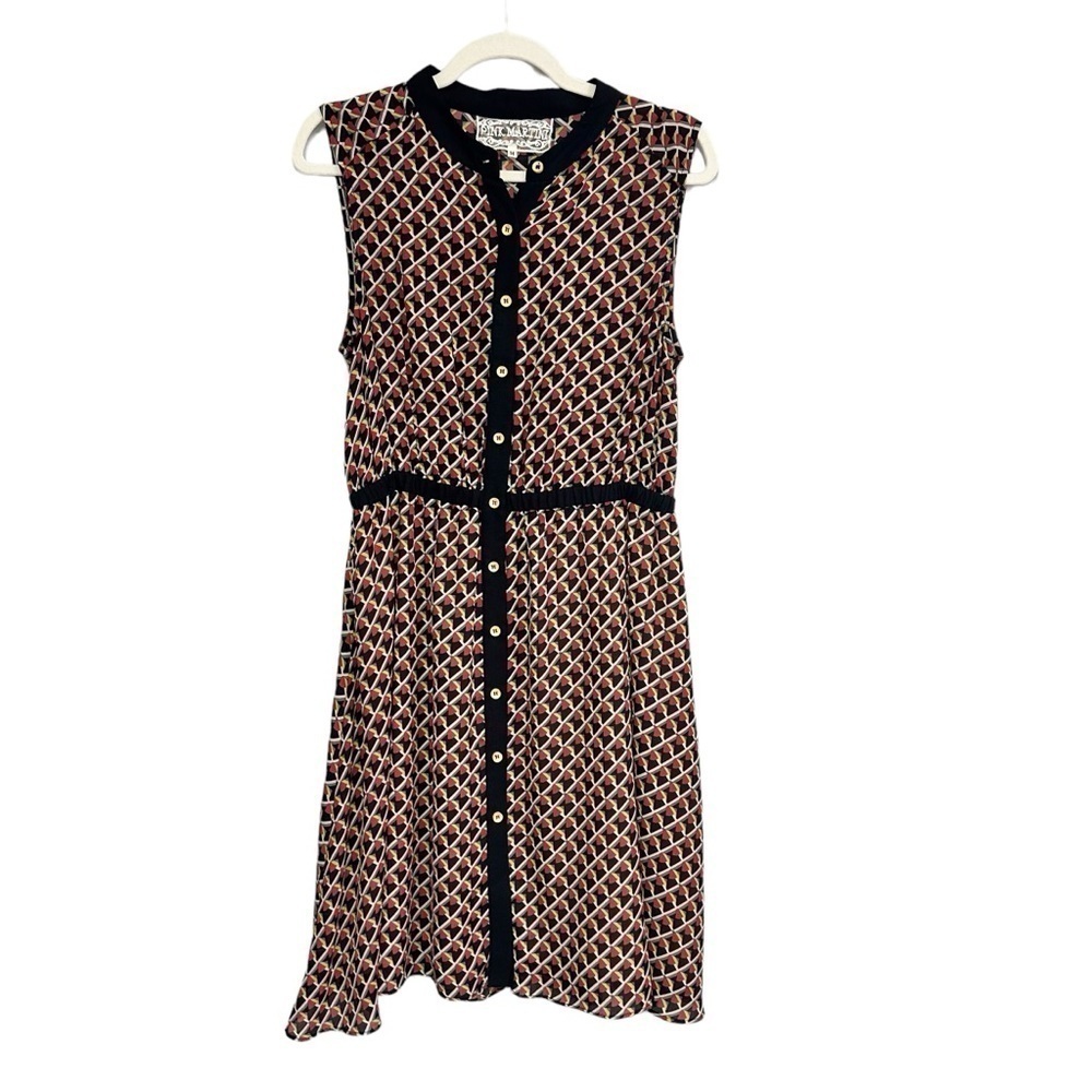 Pink Martini Geometric Patterned Lined Dress Size M